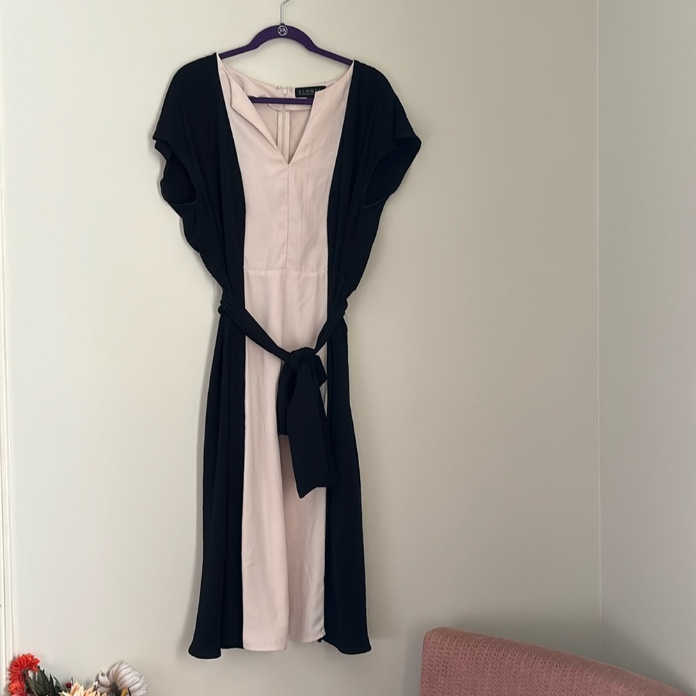 Color Blocked Midi Dress